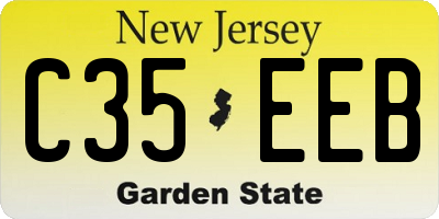 NJ license plate C35EEB