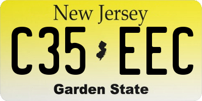 NJ license plate C35EEC