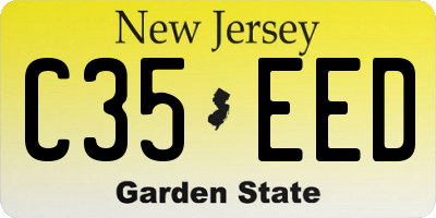 NJ license plate C35EED
