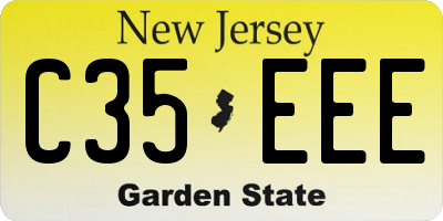 NJ license plate C35EEE