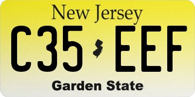 NJ license plate C35EEF