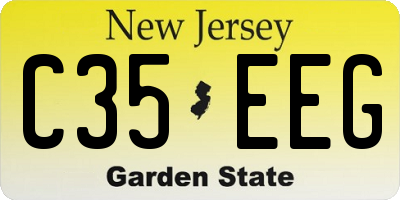 NJ license plate C35EEG