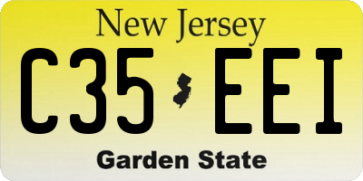 NJ license plate C35EEI