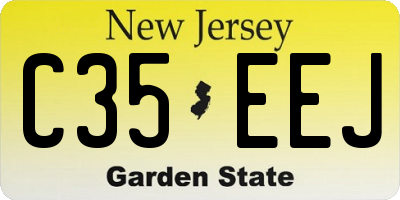 NJ license plate C35EEJ