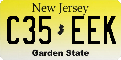 NJ license plate C35EEK