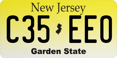 NJ license plate C35EEO