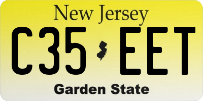 NJ license plate C35EET