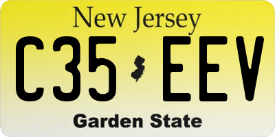 NJ license plate C35EEV