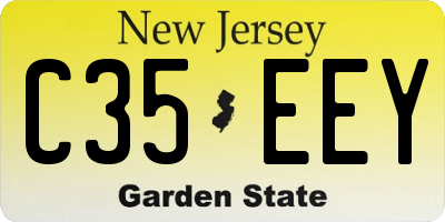 NJ license plate C35EEY