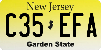 NJ license plate C35EFA