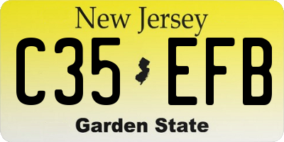 NJ license plate C35EFB
