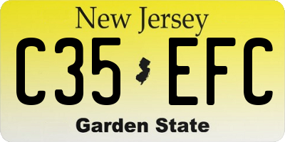 NJ license plate C35EFC