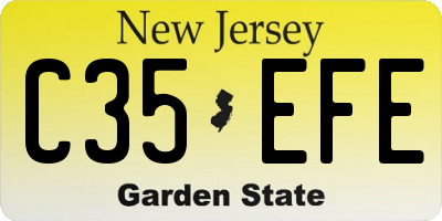 NJ license plate C35EFE