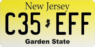 NJ license plate C35EFF