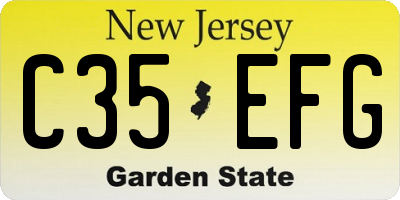 NJ license plate C35EFG