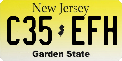 NJ license plate C35EFH