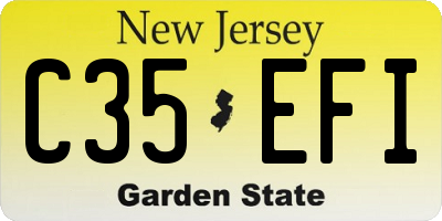 NJ license plate C35EFI