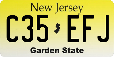 NJ license plate C35EFJ