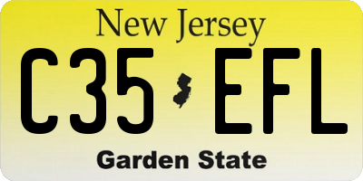 NJ license plate C35EFL
