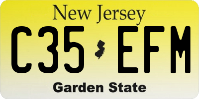 NJ license plate C35EFM