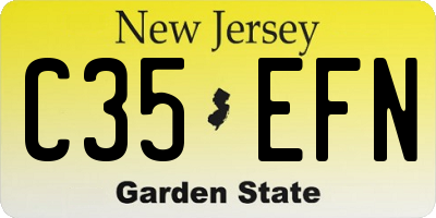 NJ license plate C35EFN