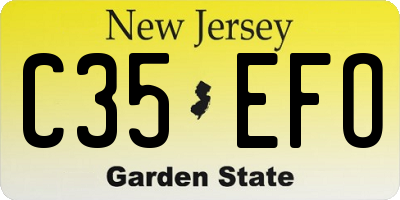 NJ license plate C35EFO