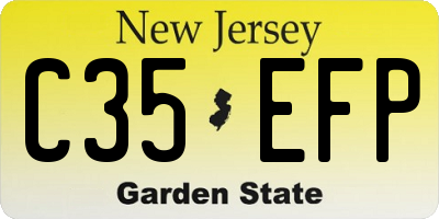 NJ license plate C35EFP
