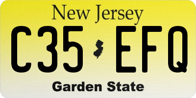 NJ license plate C35EFQ