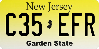 NJ license plate C35EFR