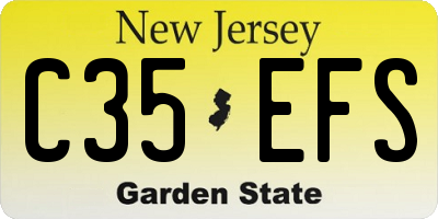 NJ license plate C35EFS