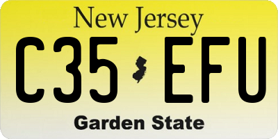 NJ license plate C35EFU
