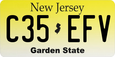 NJ license plate C35EFV
