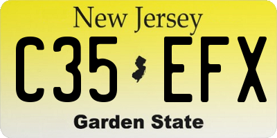 NJ license plate C35EFX