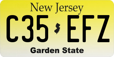 NJ license plate C35EFZ
