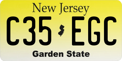 NJ license plate C35EGC