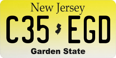 NJ license plate C35EGD