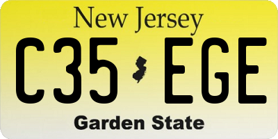 NJ license plate C35EGE