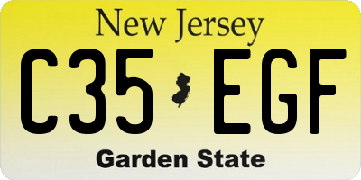 NJ license plate C35EGF