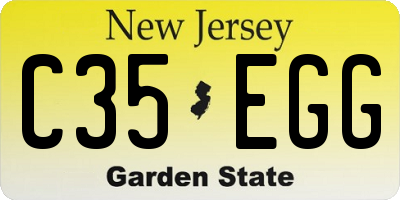 NJ license plate C35EGG