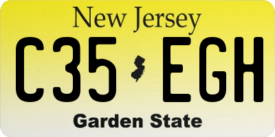 NJ license plate C35EGH