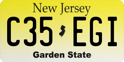 NJ license plate C35EGI