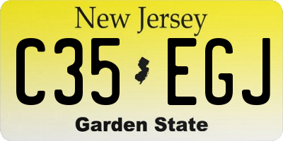 NJ license plate C35EGJ