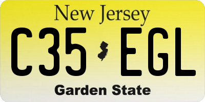 NJ license plate C35EGL