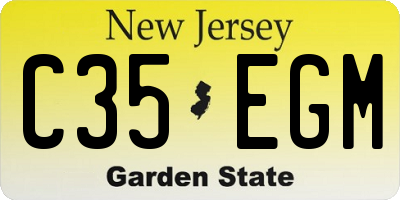 NJ license plate C35EGM