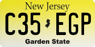 NJ license plate C35EGP