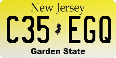 NJ license plate C35EGQ