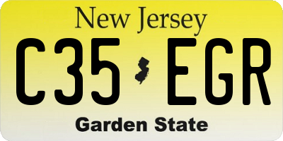 NJ license plate C35EGR
