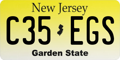 NJ license plate C35EGS