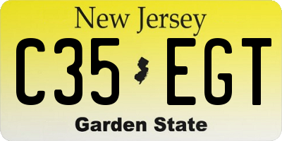 NJ license plate C35EGT