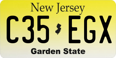 NJ license plate C35EGX